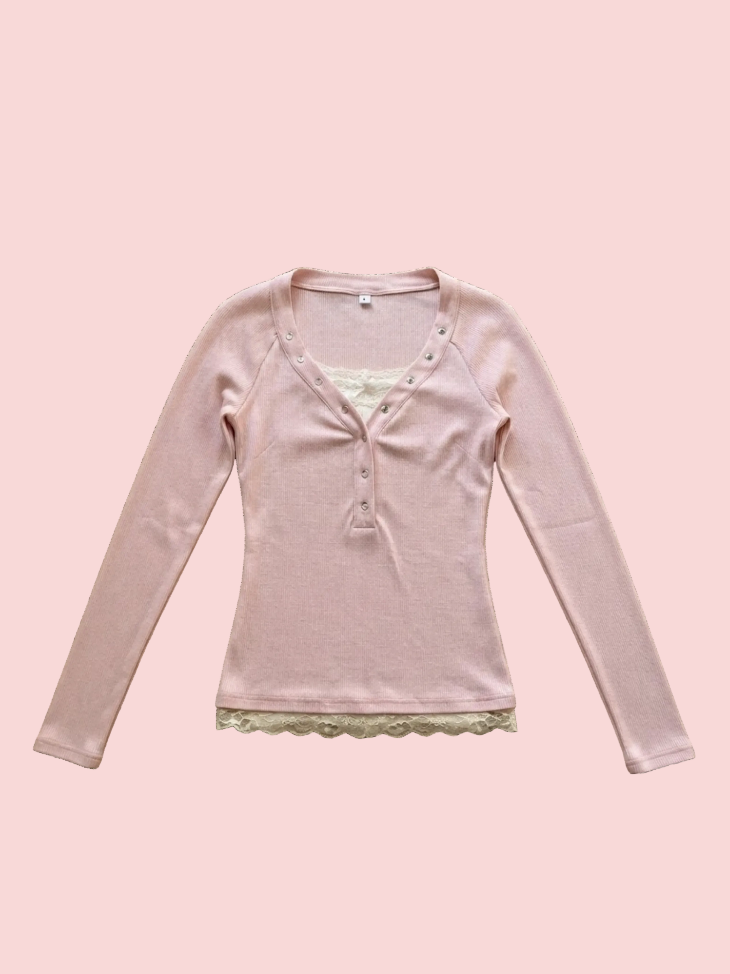 Nouveau Haut Manches Longues Rose