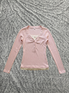 Nouveau Haut Manches Longues Rose