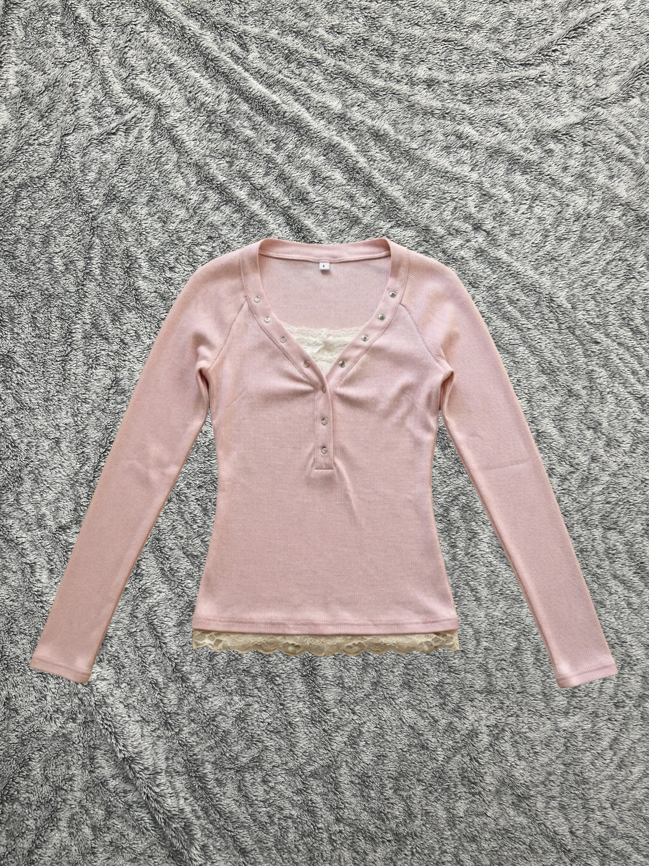 Nouveau Haut Manches Longues Rose