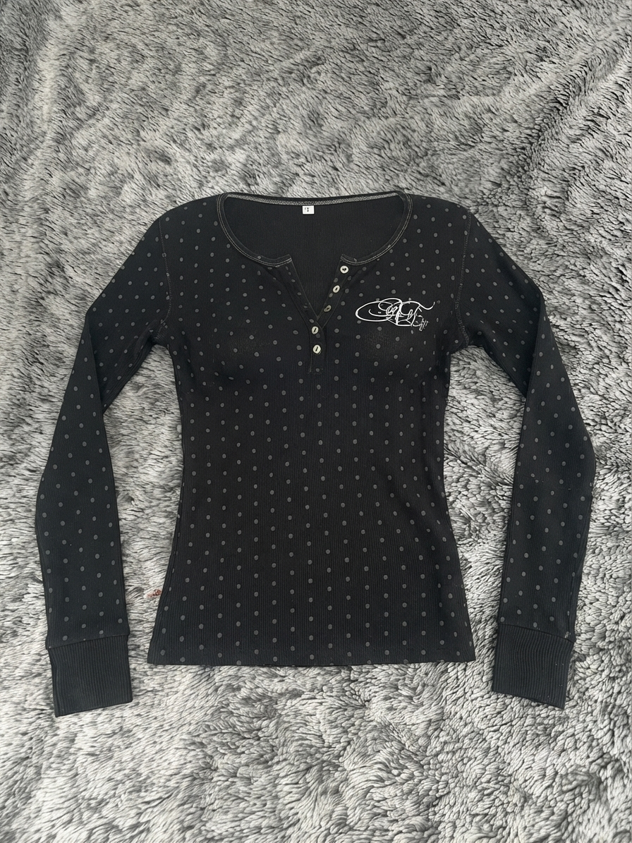 Nouveau haut manches longues à pois