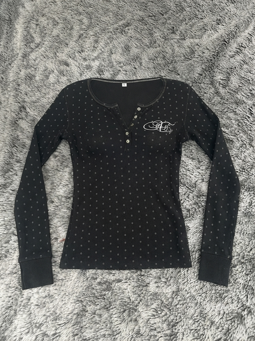 Nouveau haut manches longues à pois