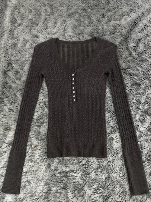 babydoll brown pullover torsadé